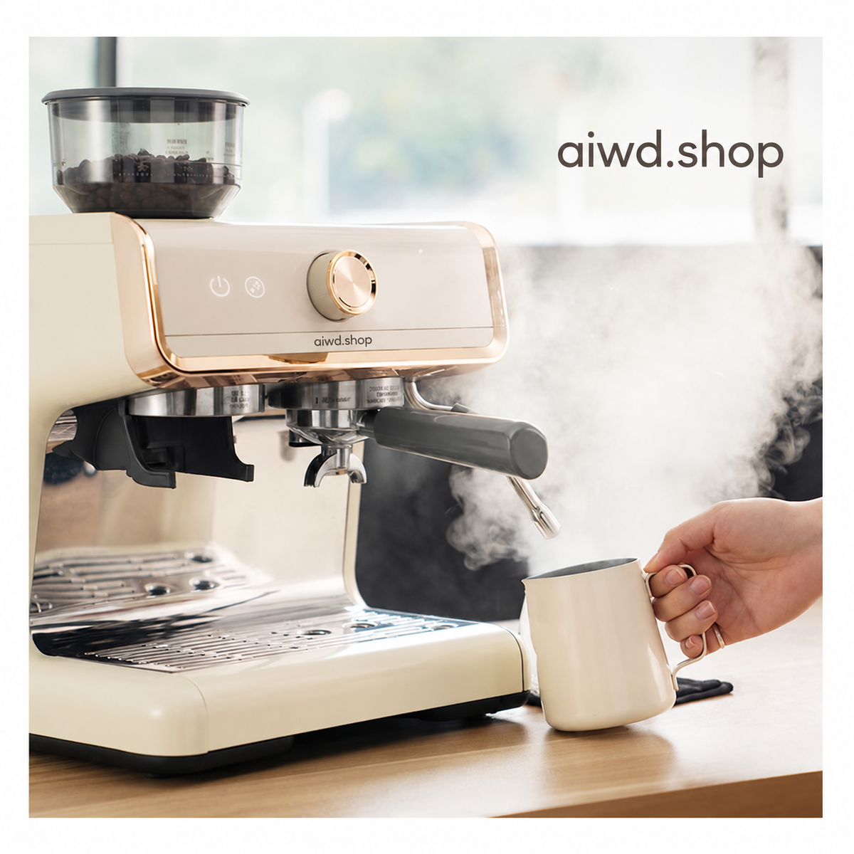 Kaffeemaschine mit Mahlwerk und Brühfunktion