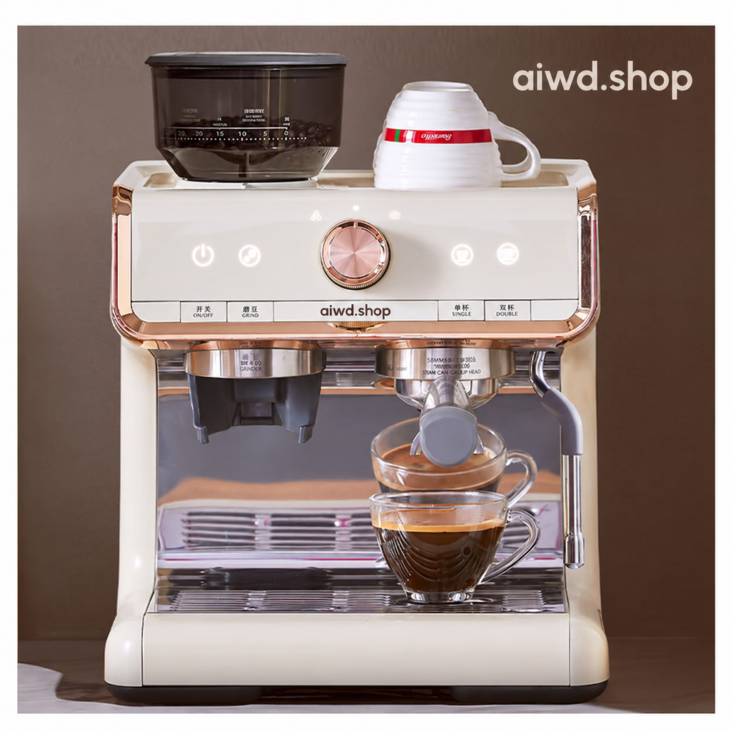 Kaffeemaschine mit Mahlwerk und Brühfunktion